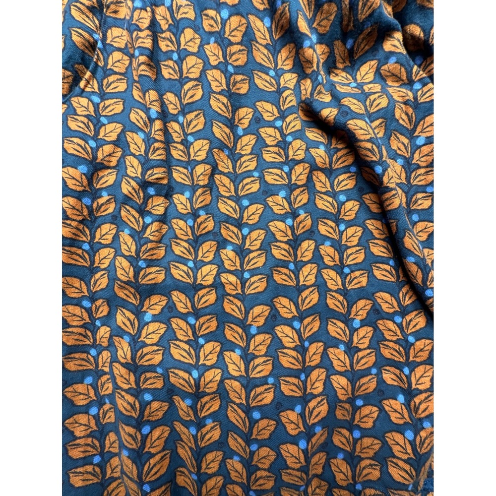 Seasalt Bunting Dress Women 12 Blue Orange Leaf Print 3/4 Sleeve Cotton Blend - Picture 8 of 8